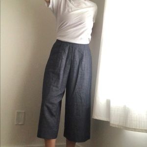 Chambray pleated culottes
